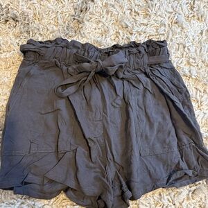 Women's Gray paperbag Shorts